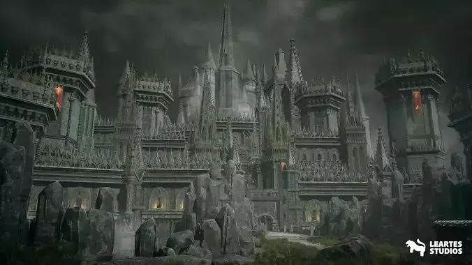 Dark Fantasy Castle Megapack Low-poly 3D model