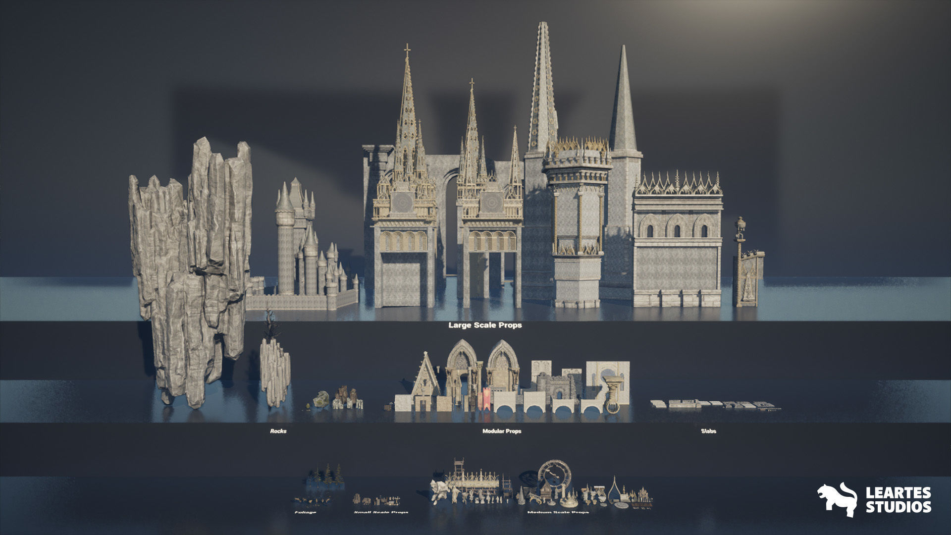 Dark Fantasy Castle Megapack Low-poly 3D model_16