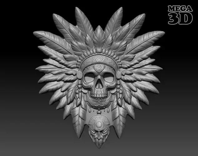 Native Skull basrelief 240517 04