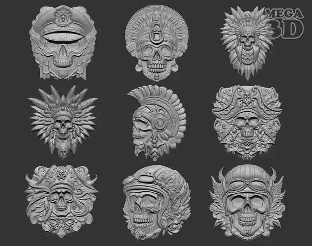 Skull basrelief  Pack 240517