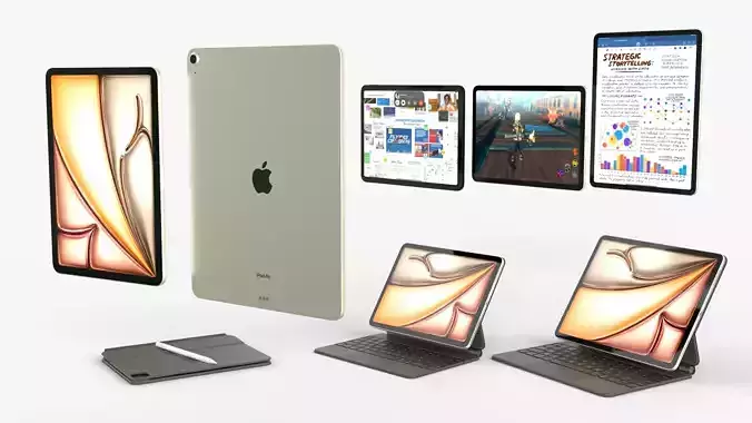 Apple iPad Air 2024 in Starlight full Collection