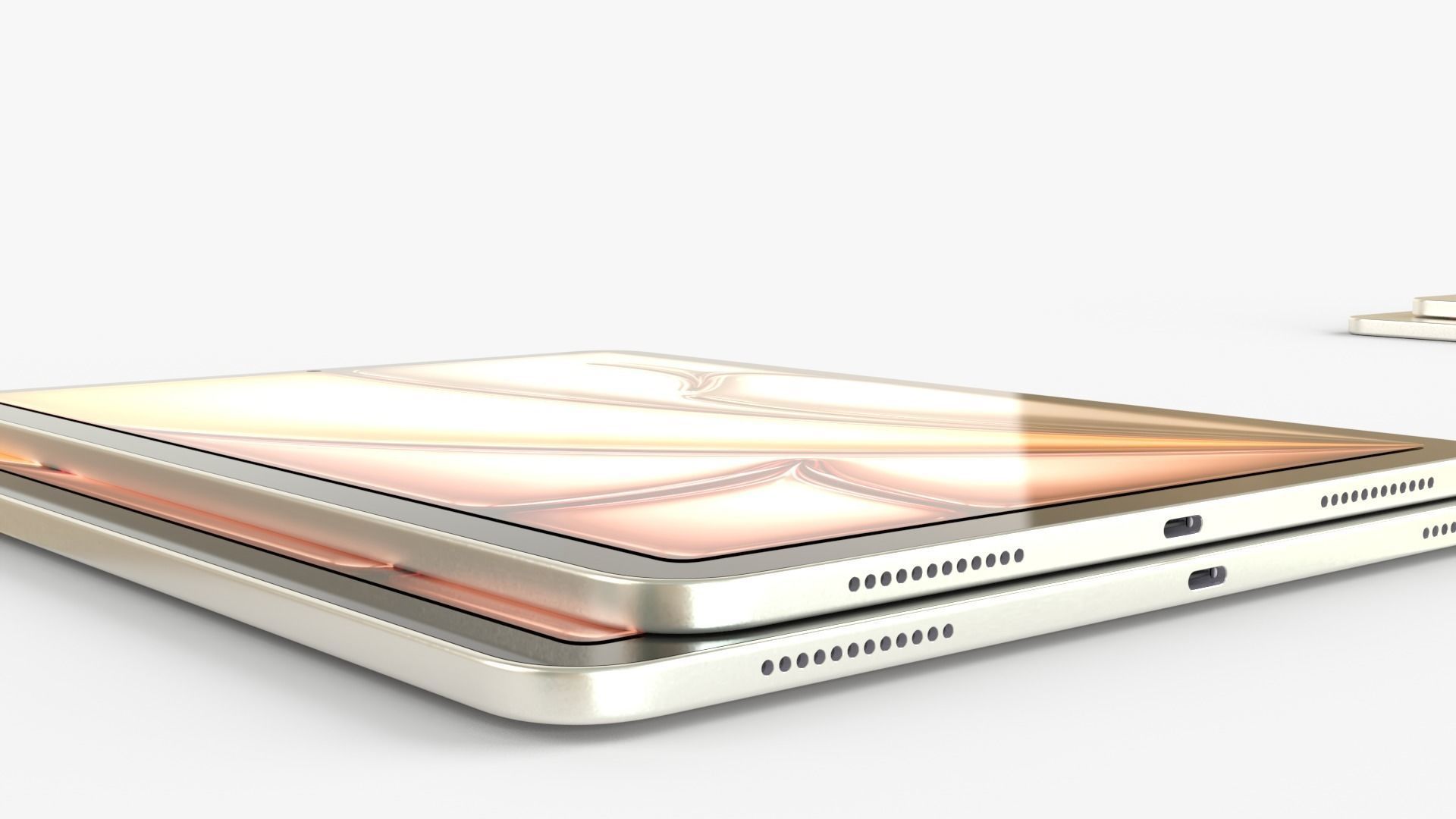 Apple iPad Air 2024 in Starlight full Collection 3D model_8