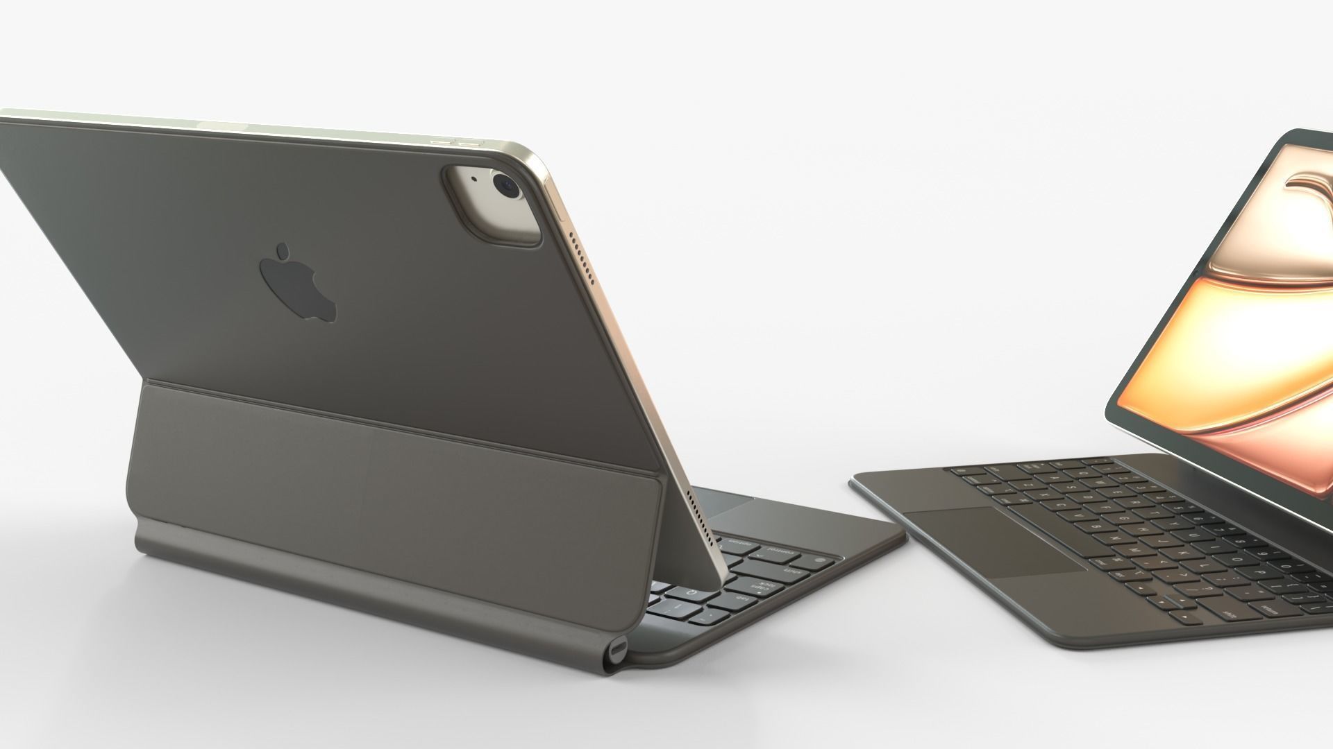 Apple iPad Air 2024 in Starlight full Collection 3D model_4