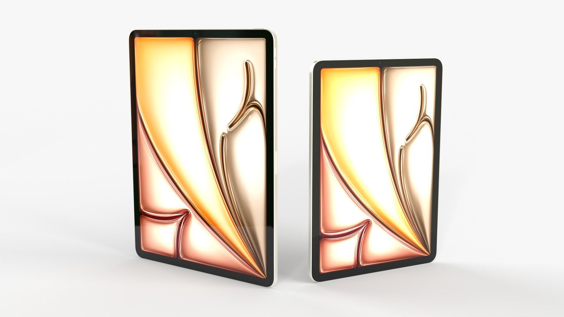 Apple iPad Air 2024 in Starlight full Collection 3D model_6