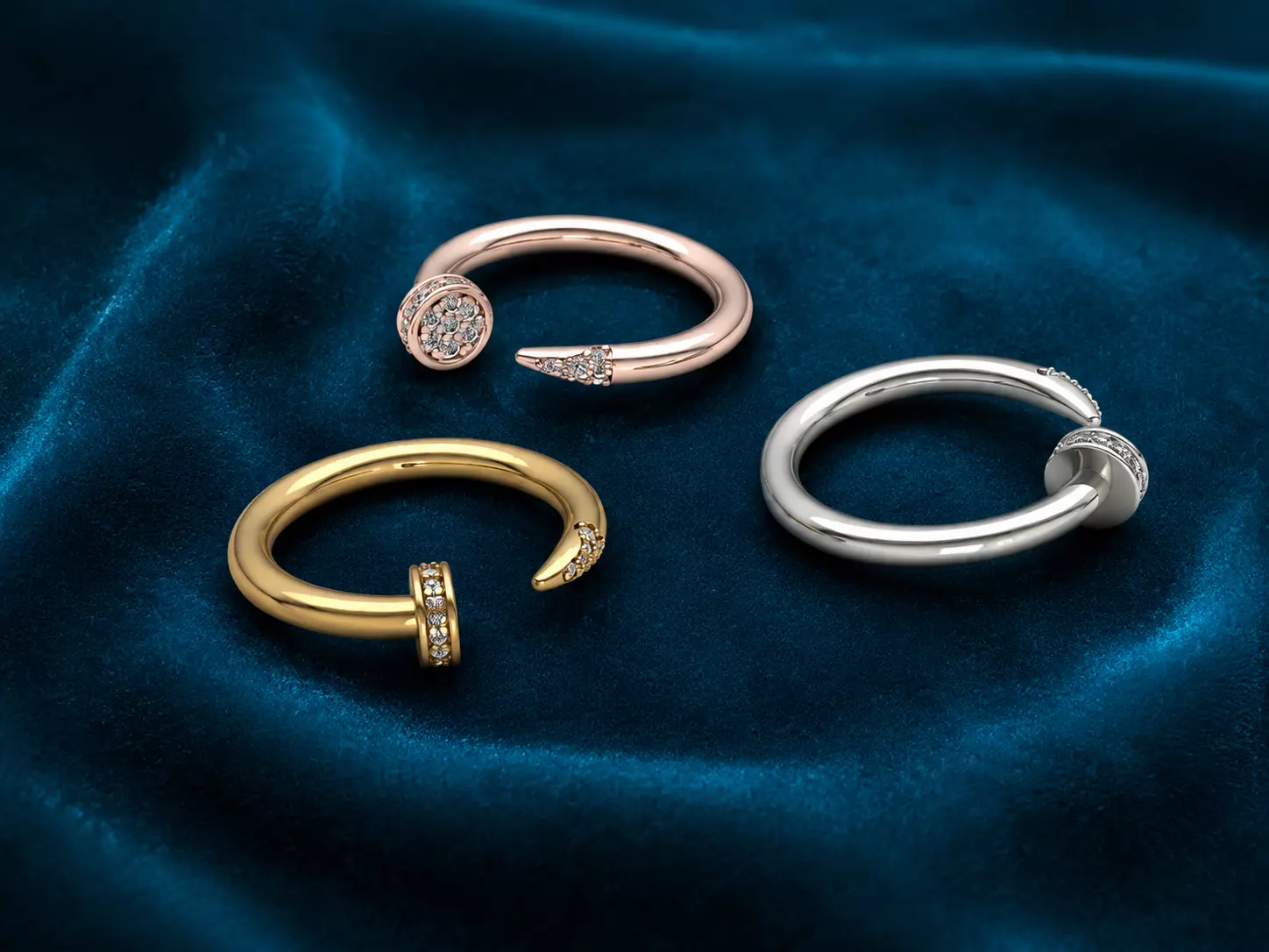 Nail Ring gold 3D print model