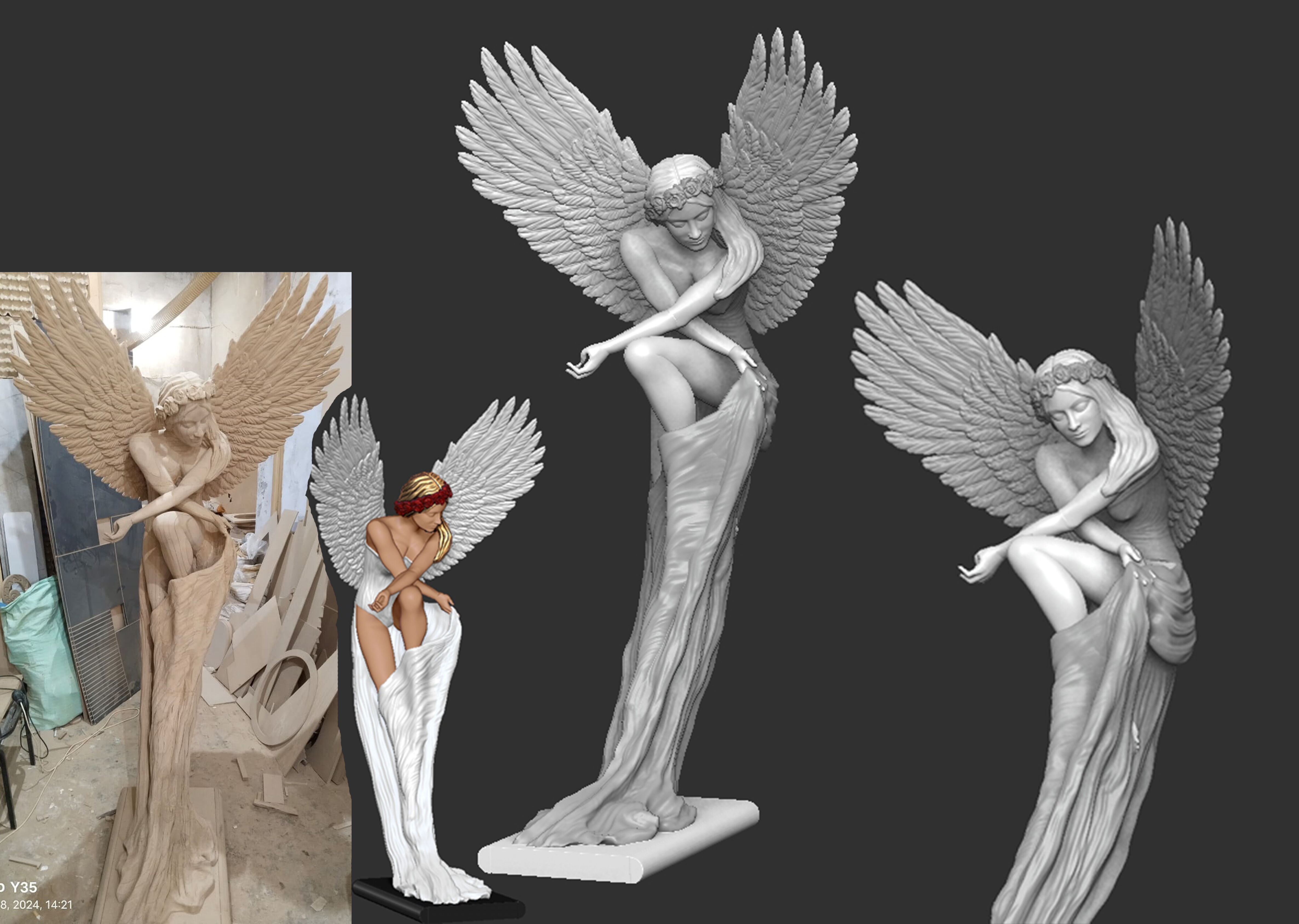 Angel by Benjamin victor artist 3D print model_9