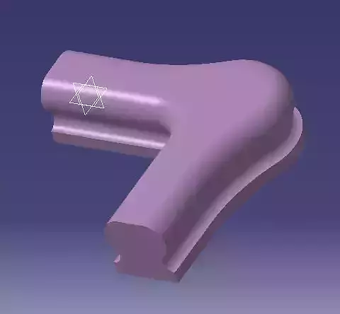 Angular part of handrail STL-file for CNC-mashine 3D print model