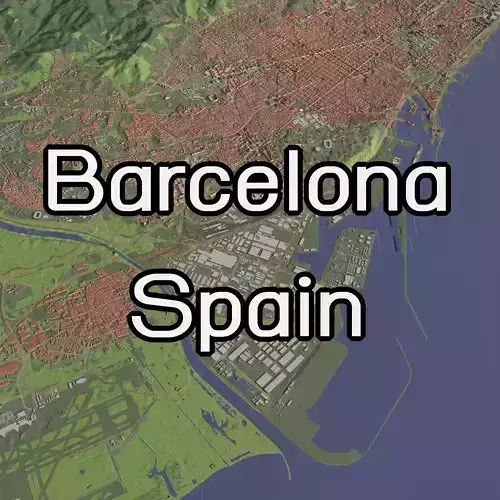 Barcelona Spain - city and urban 3D model