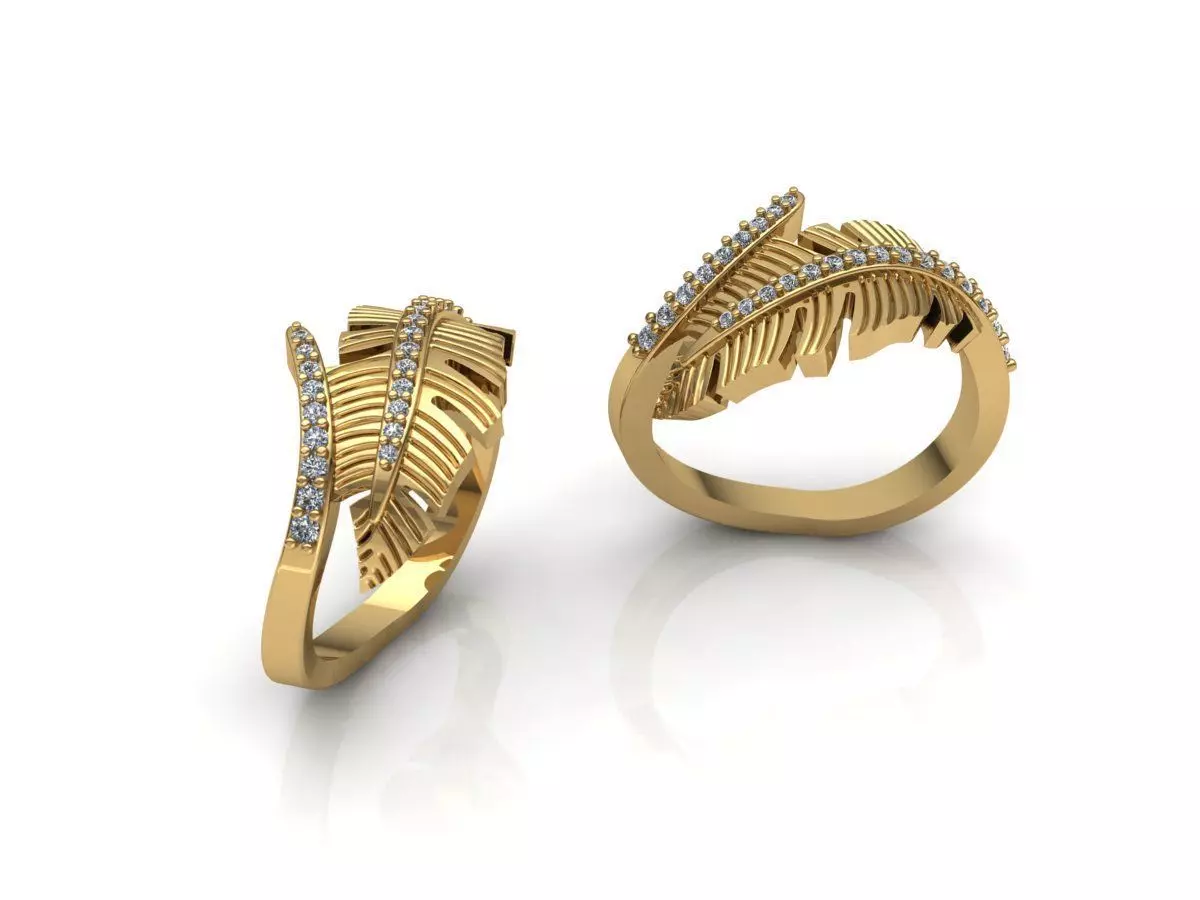 Feather Ring  3D print model_0