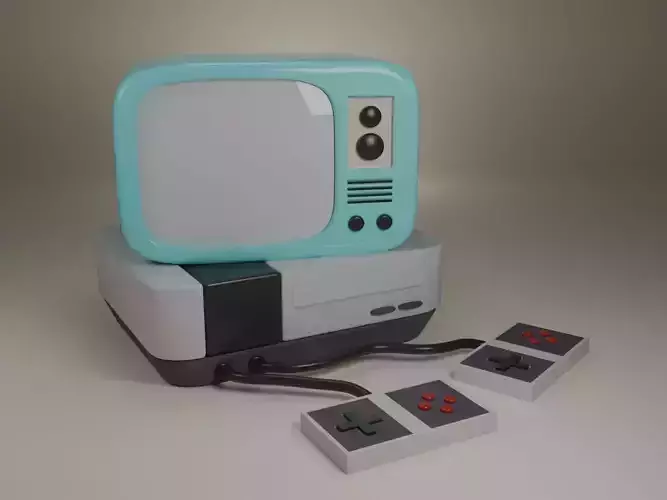 Retro TV and Game Console