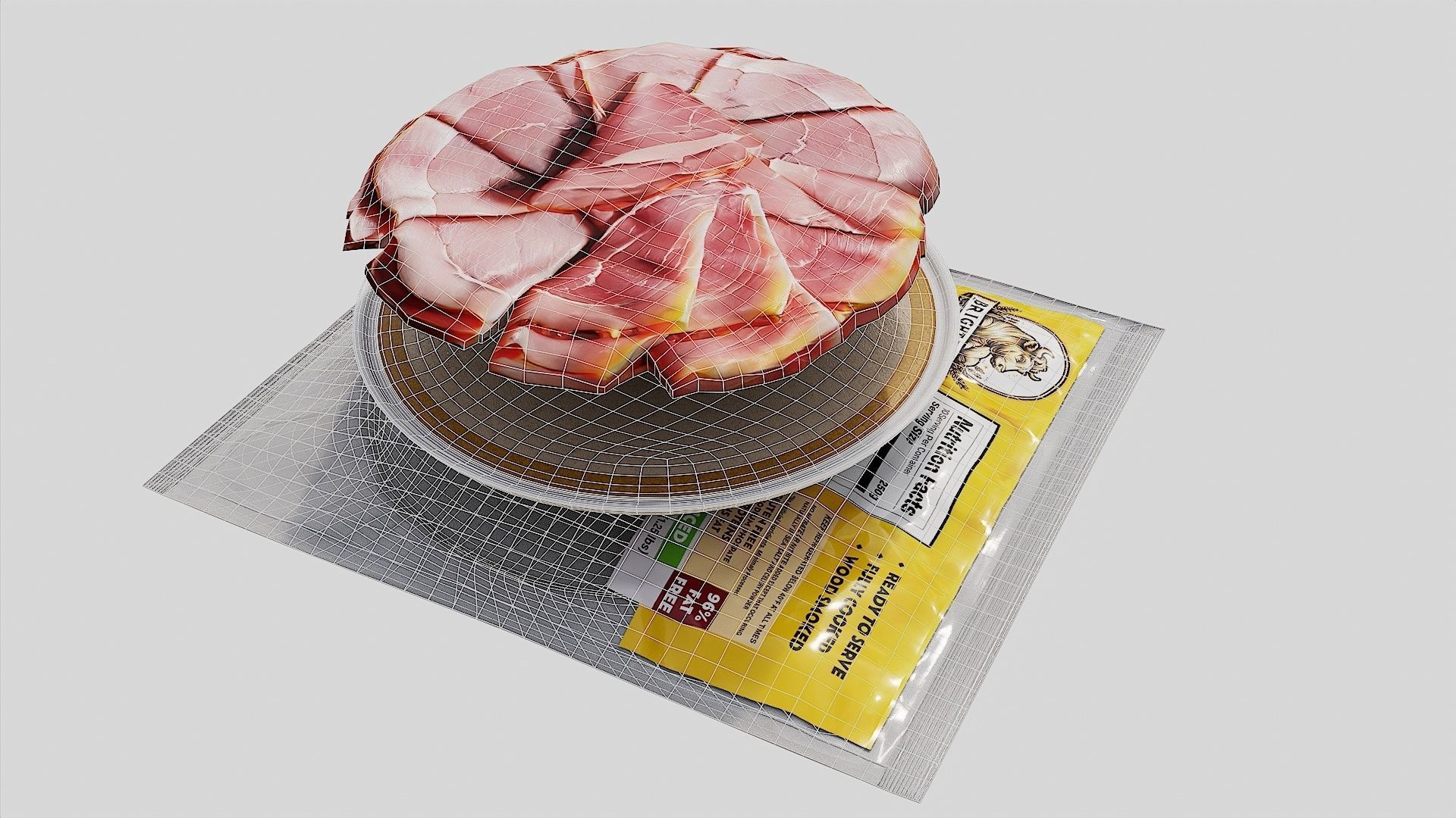 Smoked Ham sliced meat cold cuts 3D model_3