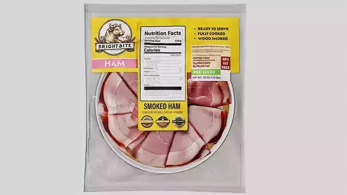 Smoked Ham sliced meat cold cuts