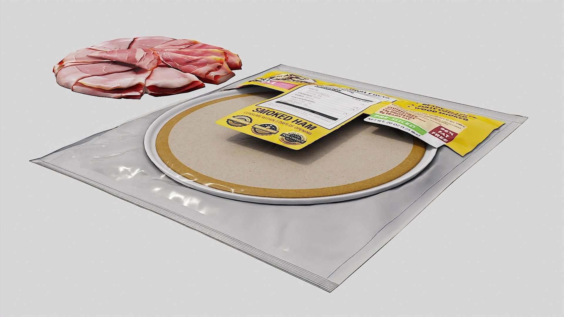 Smoked Ham sliced meat cold cuts 3D model_6