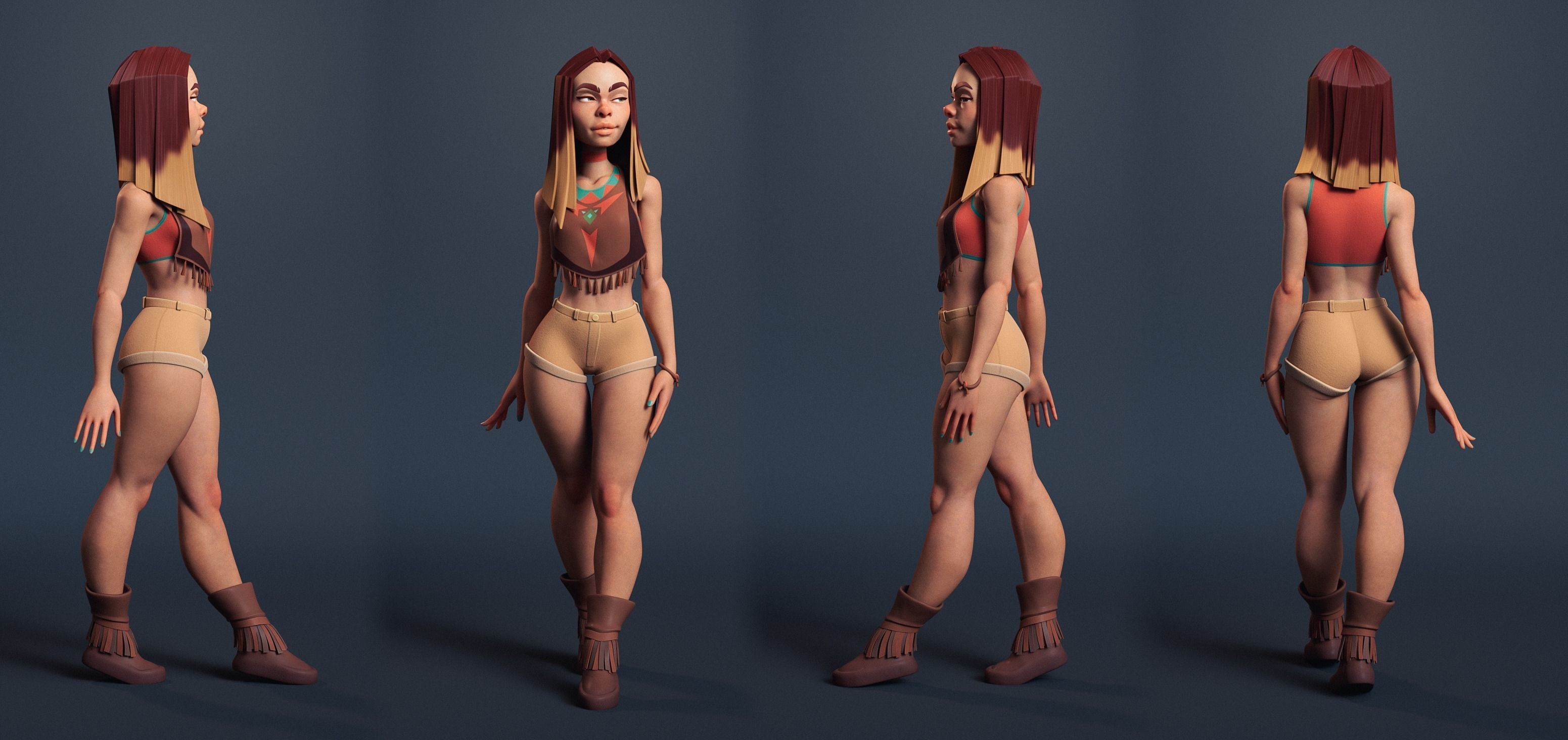 Native Lips Low-poly 3D model_4