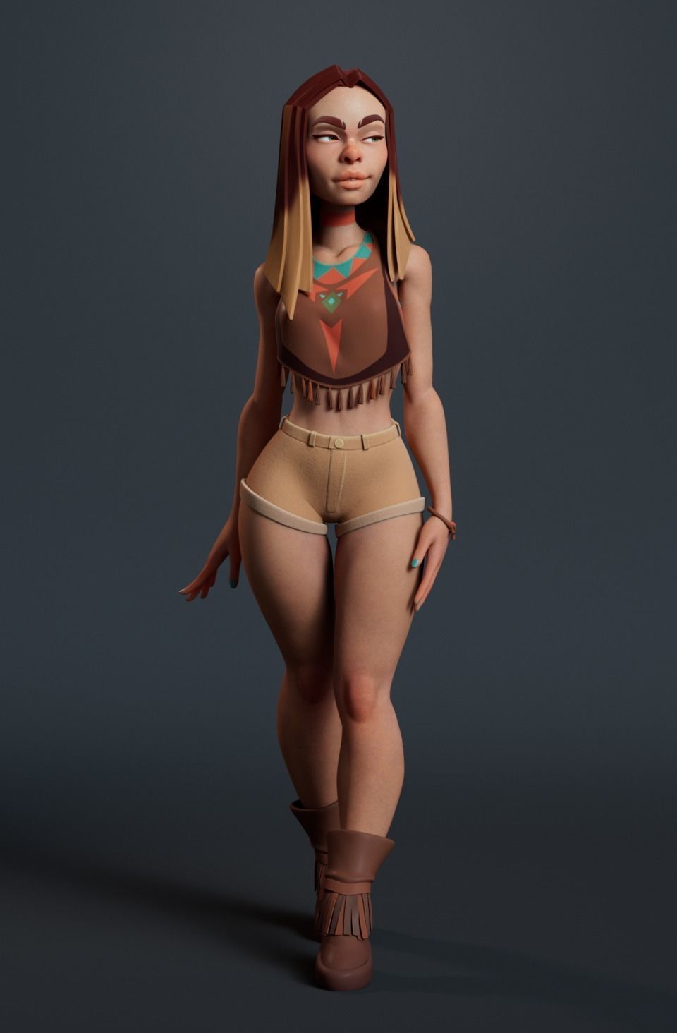 Native Lips Low-poly 3D model_3