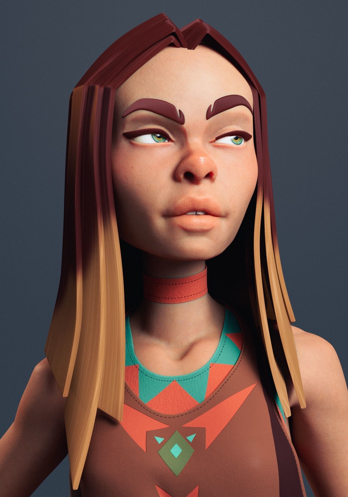 Native Lips Low-poly 3D model_2