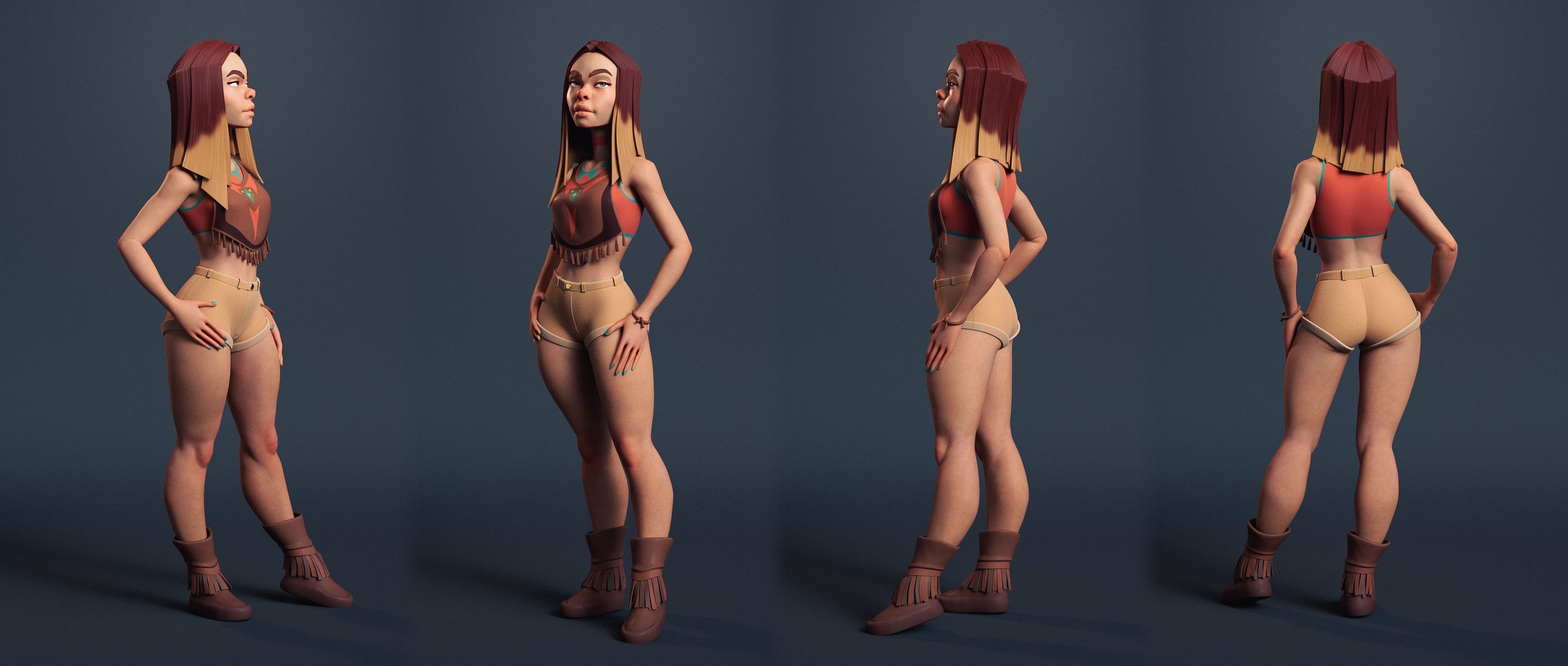 Native Lips Low-poly 3D model_5