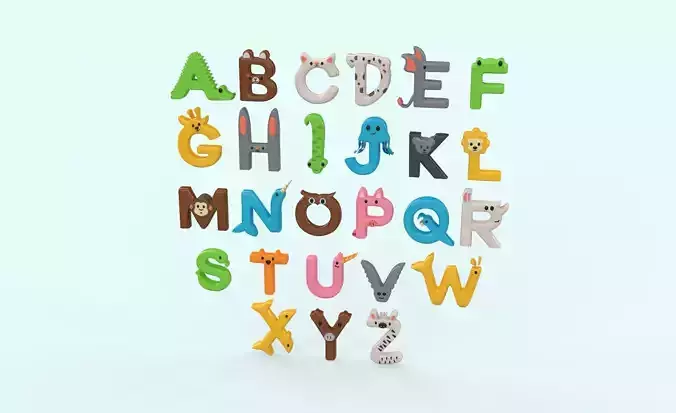 Cartoon Animal Alphabet v016