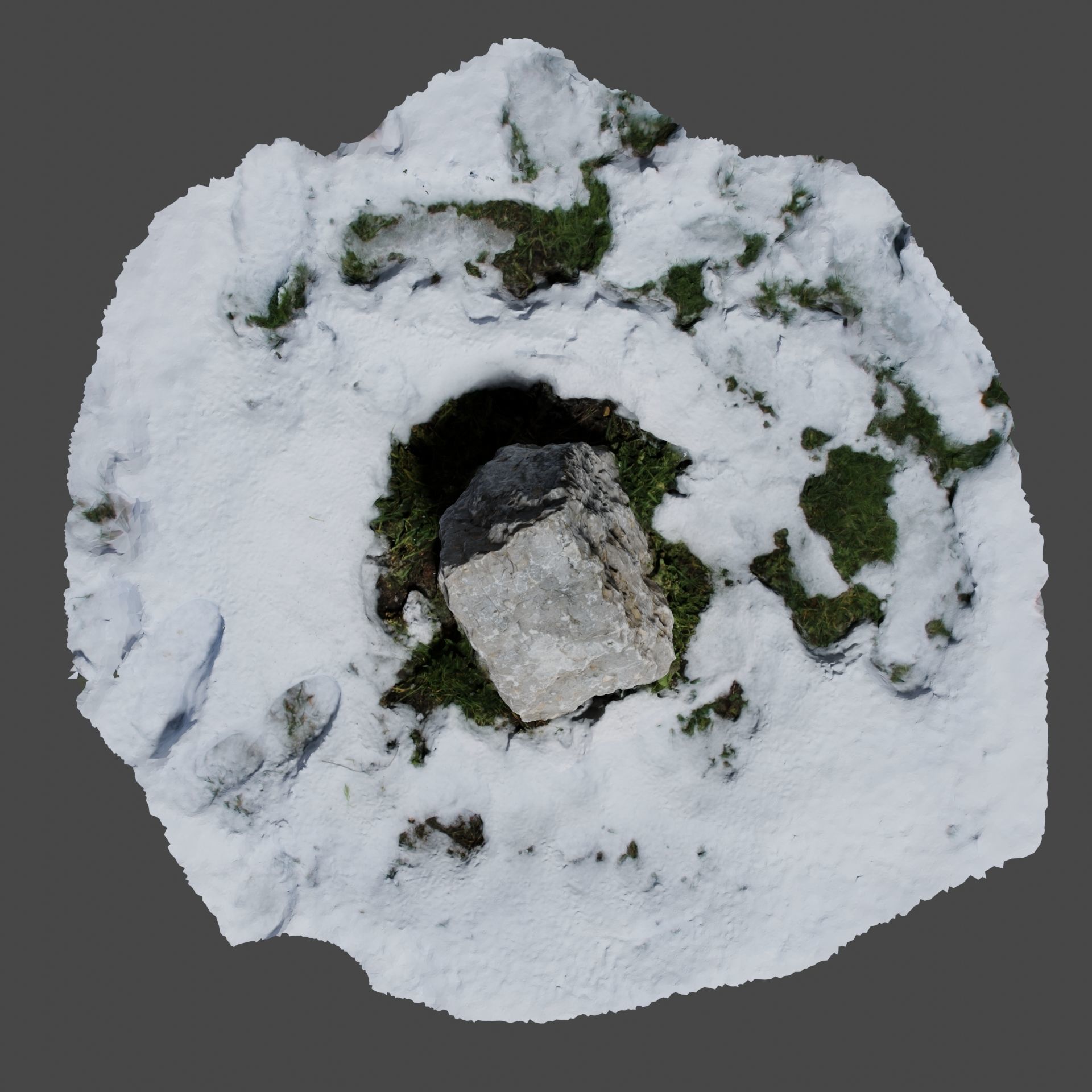 Stone in Snow 3D model_11