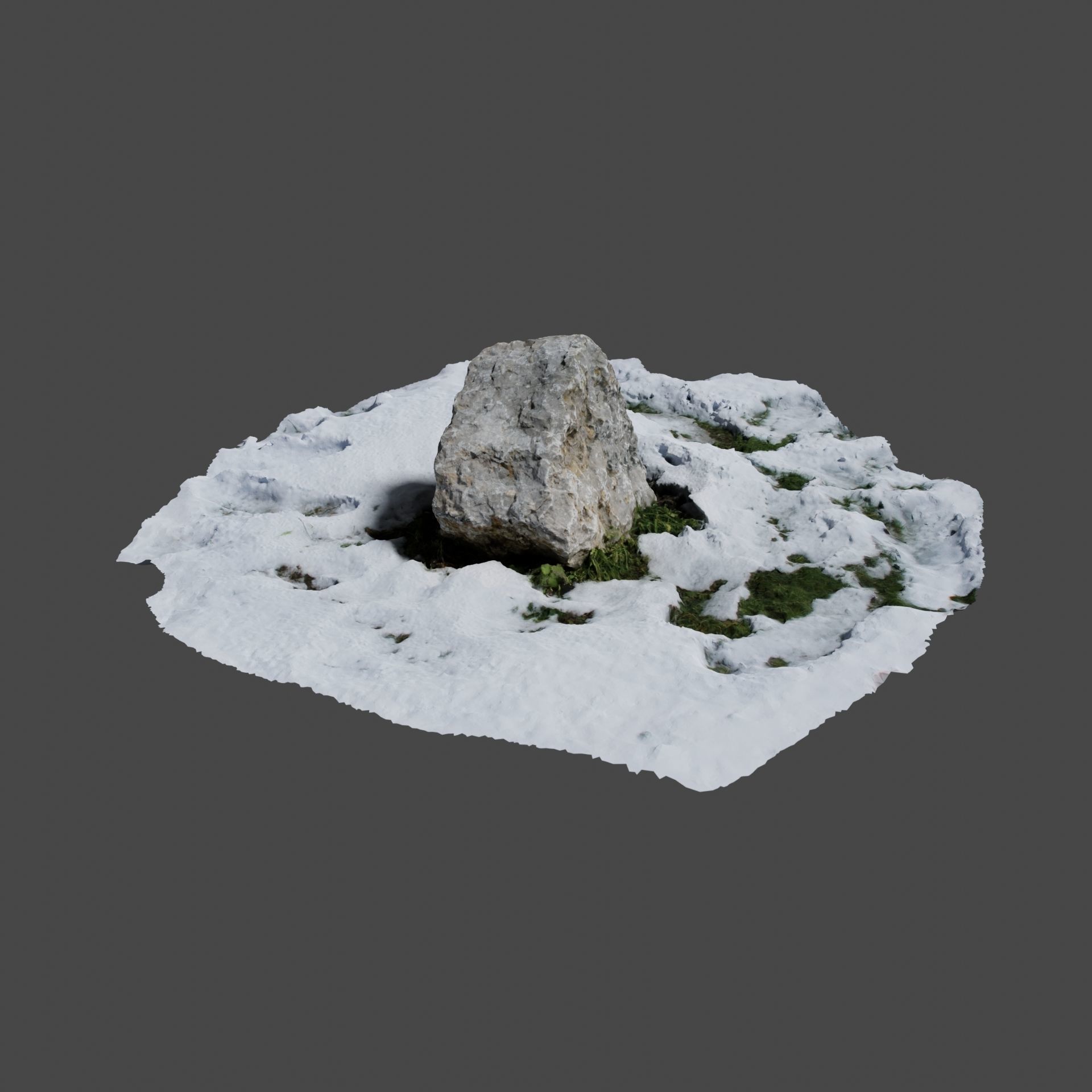 Stone in Snow 3D model_3