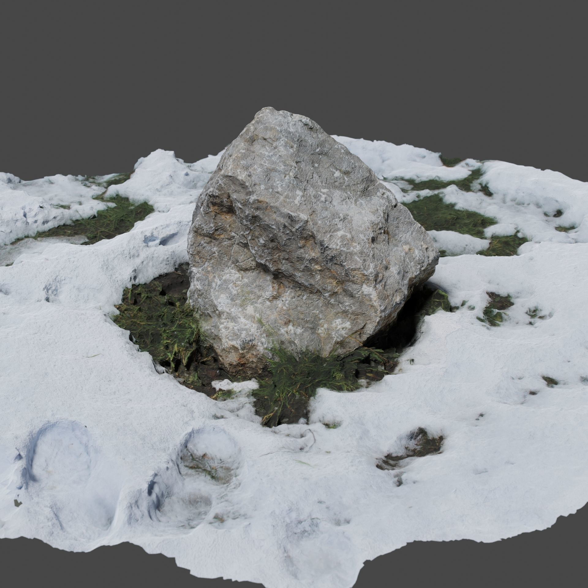 Stone in Snow 3D model_17