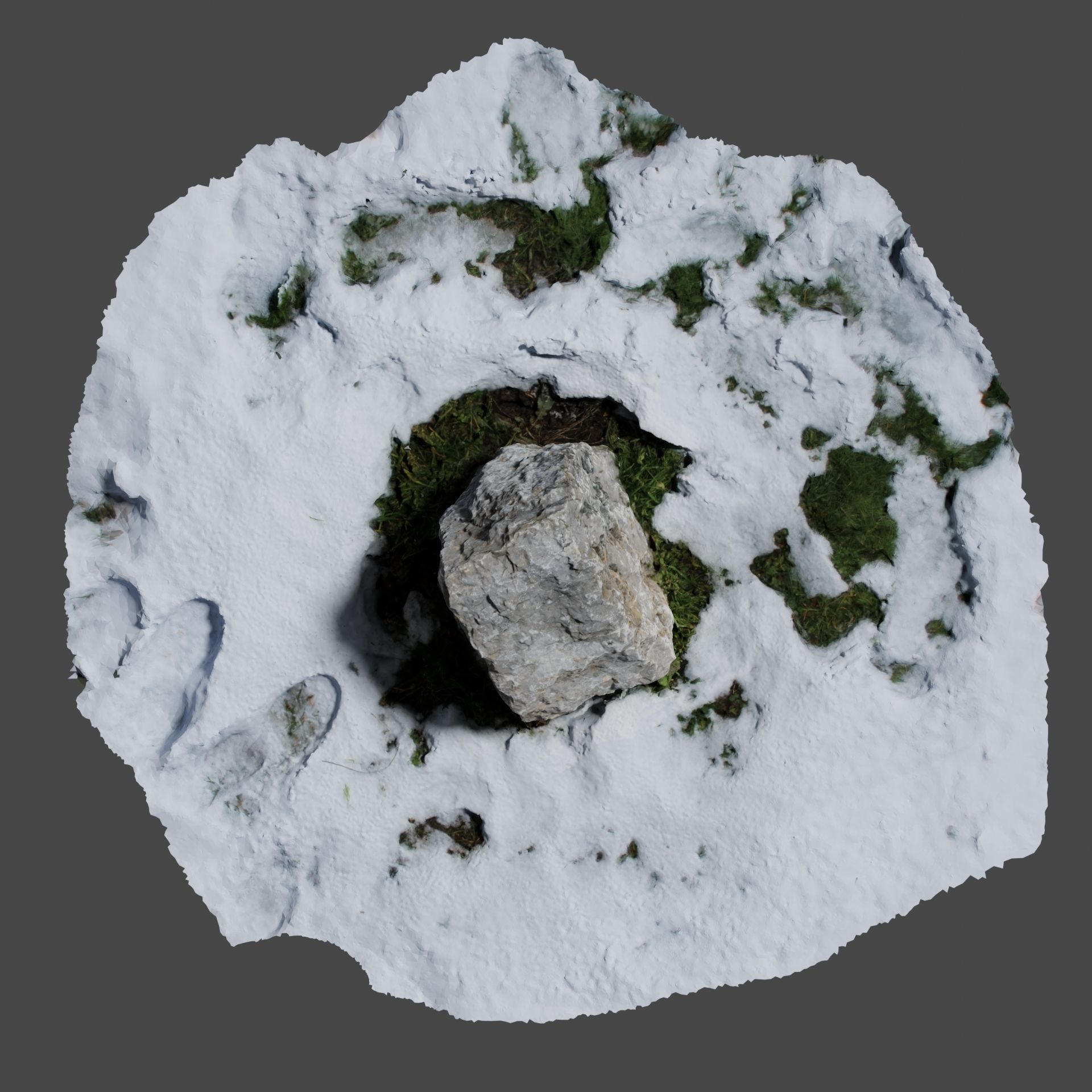 Stone in Snow 3D model_8