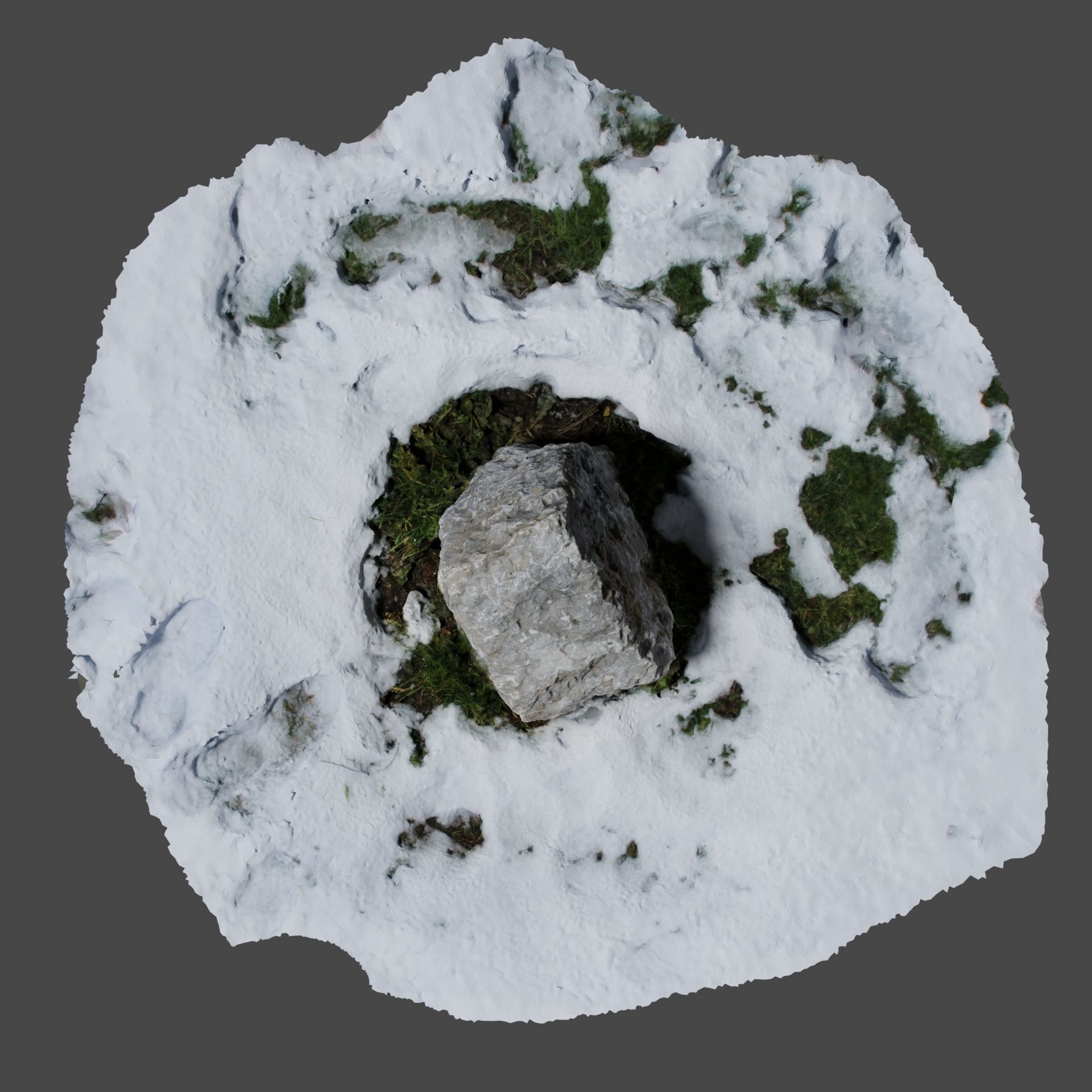 Stone in Snow 3D model_10