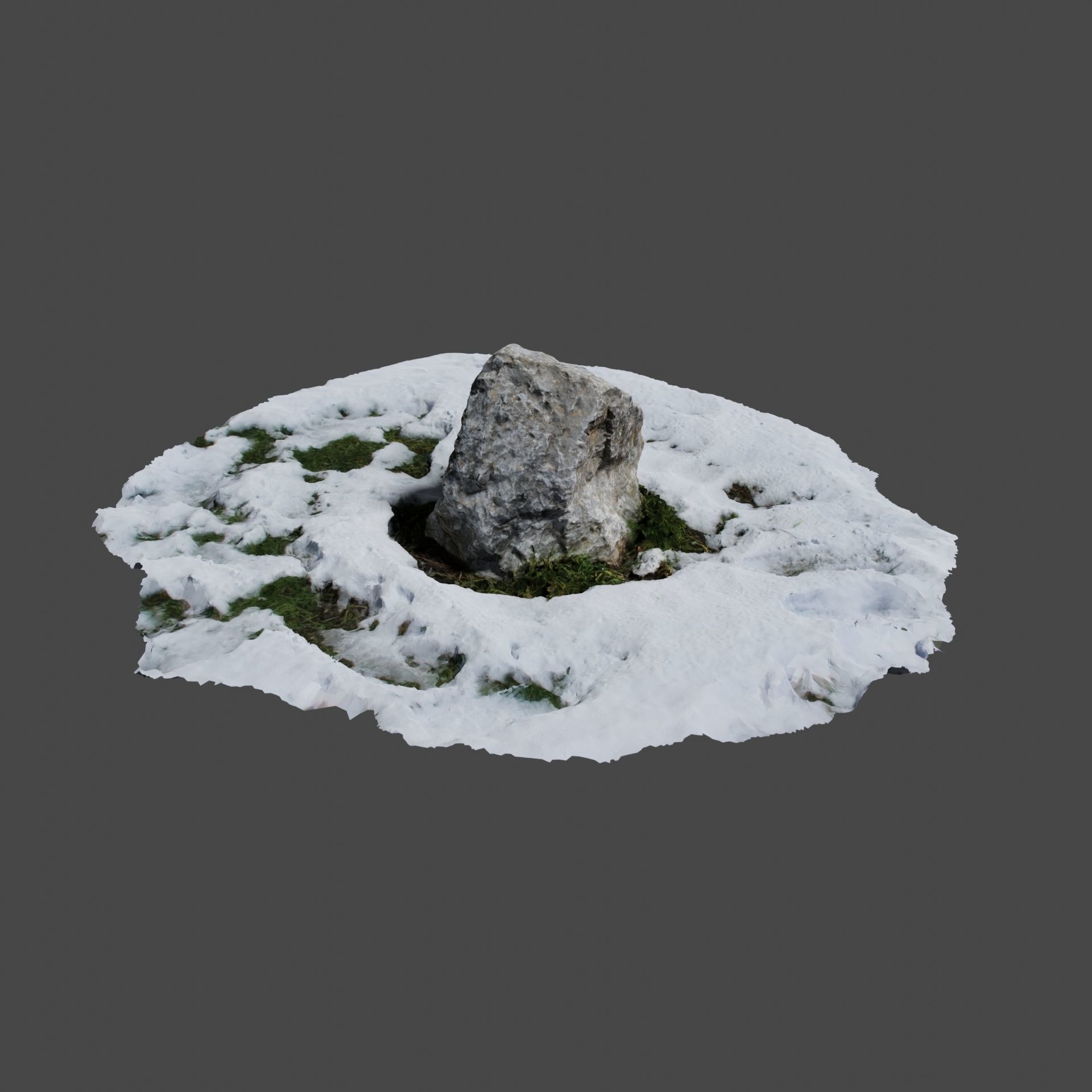 Stone in Snow 3D model_1