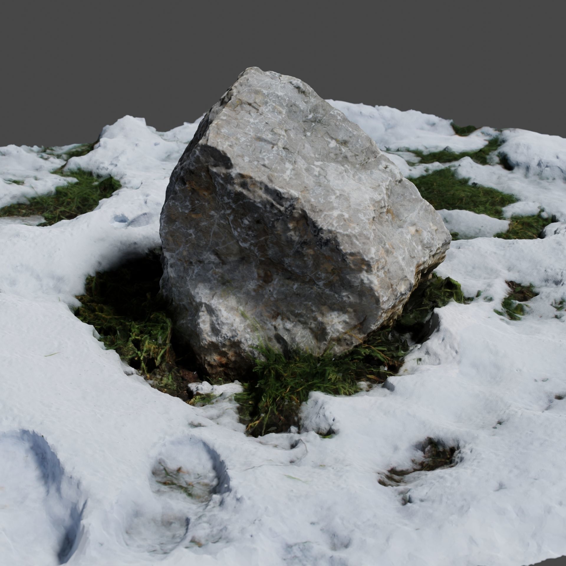 Stone in Snow 3D model_4