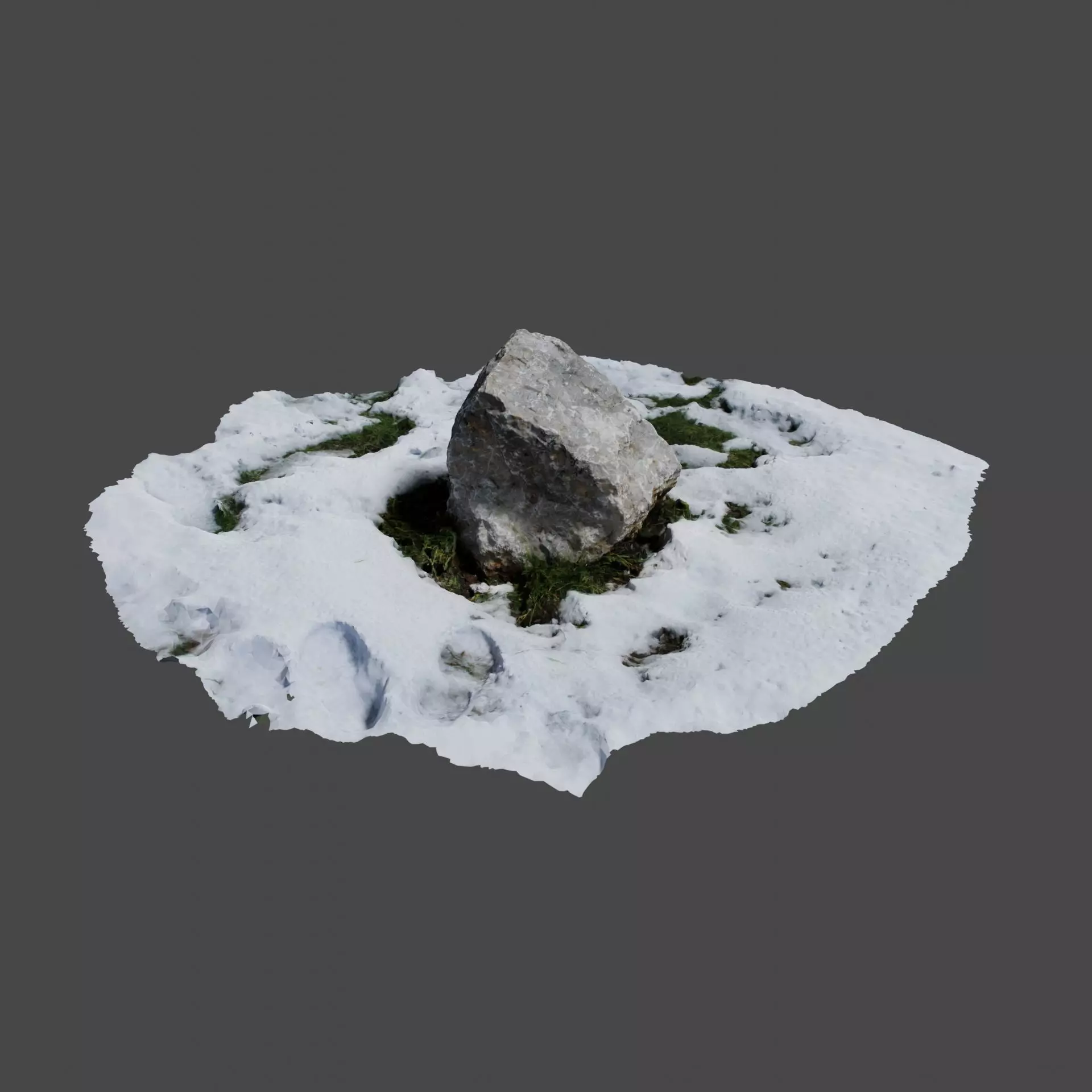 Stone in Snow 3D model_0
