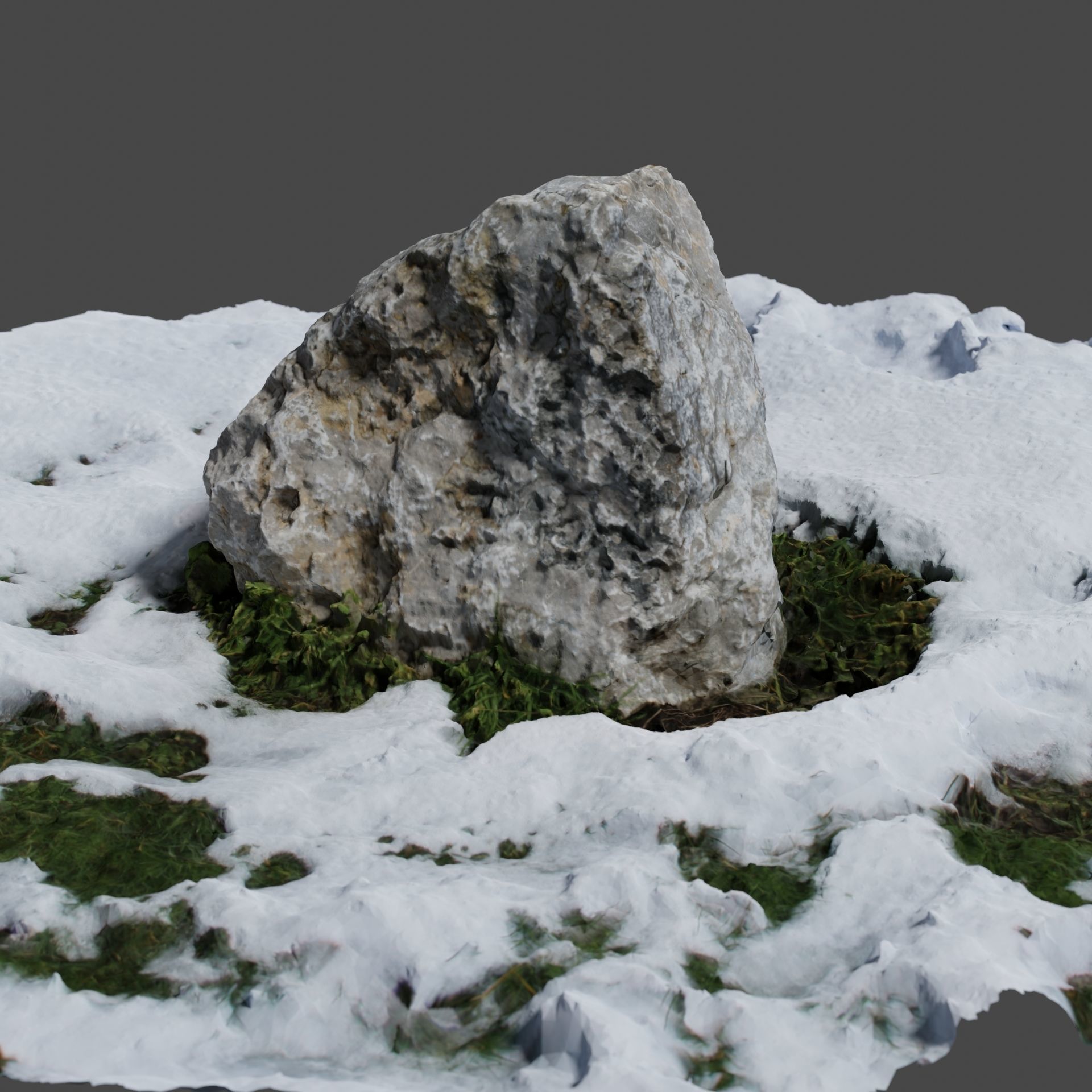 Stone in Snow 3D model_6