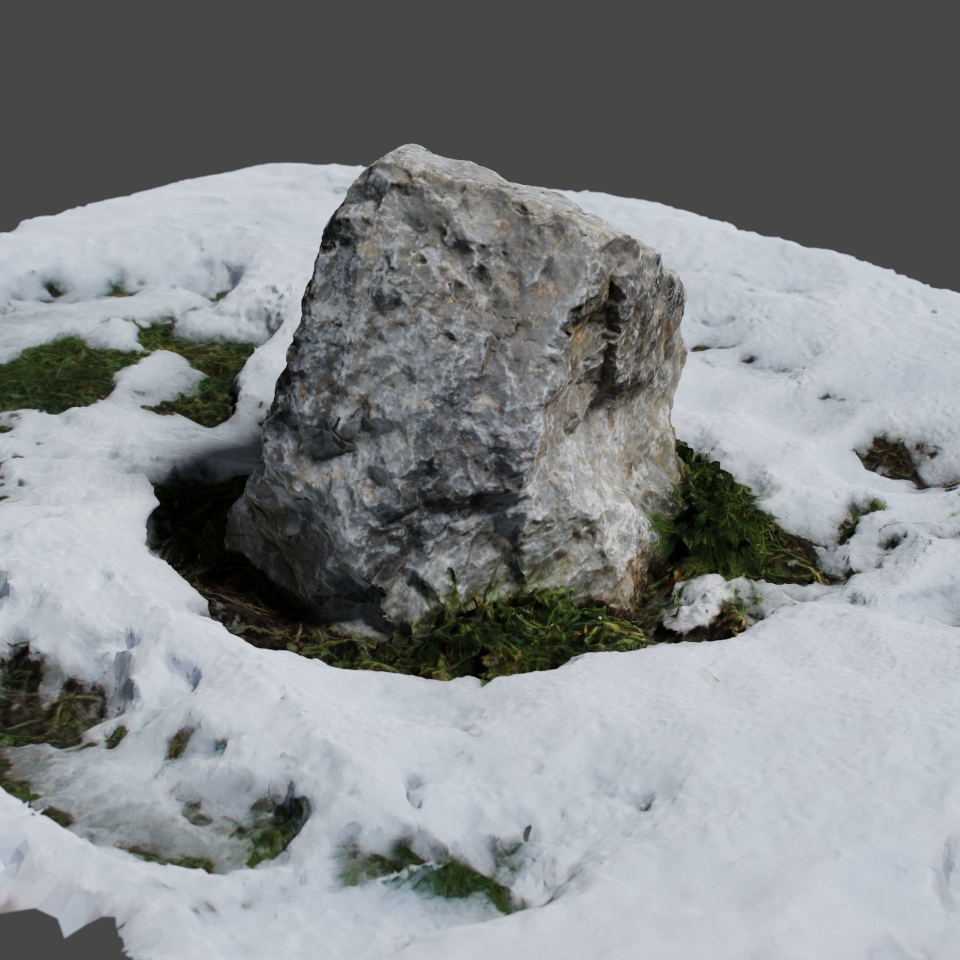 Stone in Snow 3D model_5