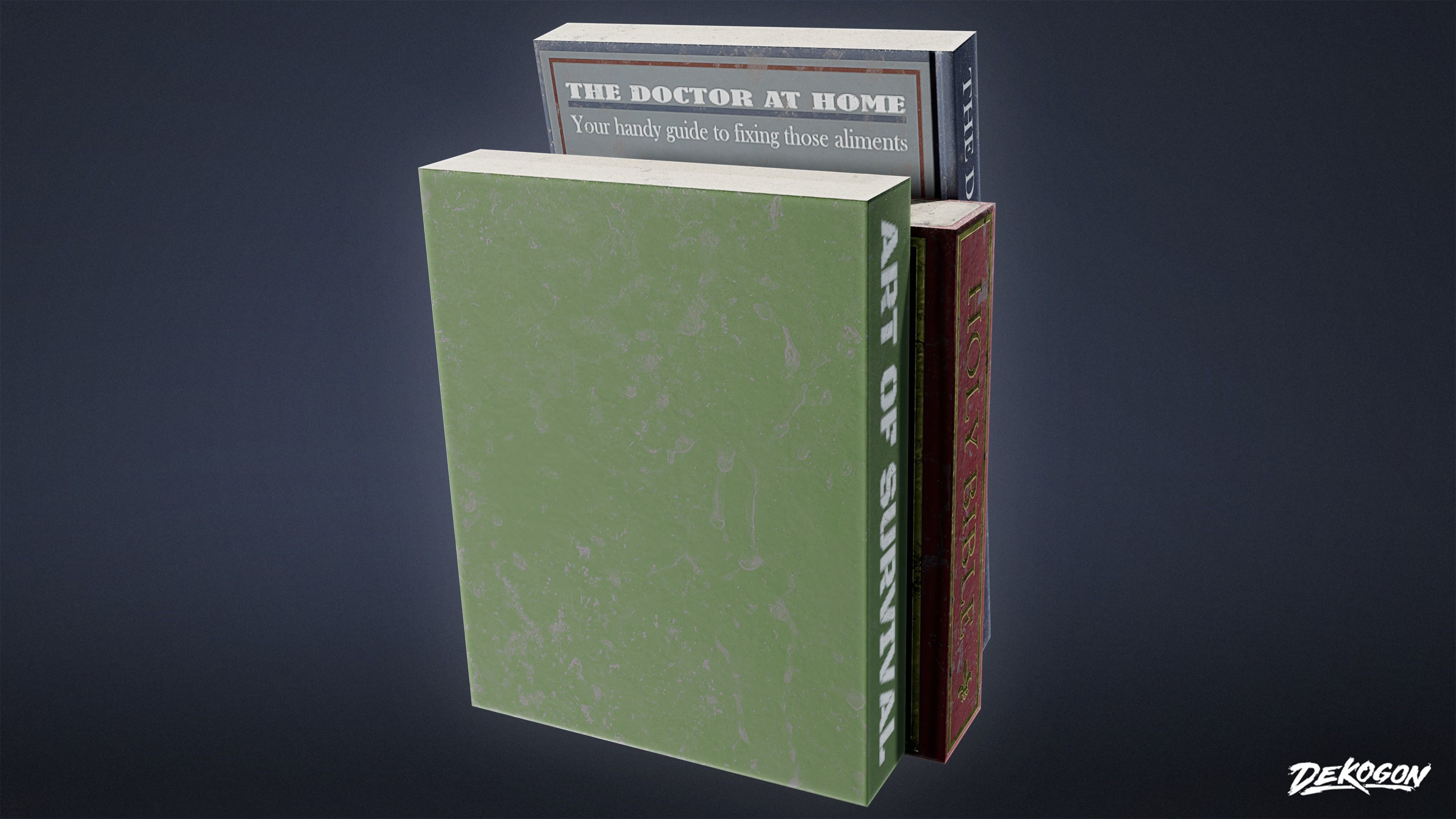 SAFE HOUSE - Books 01 - LOW POLY Low-poly 3D model_10