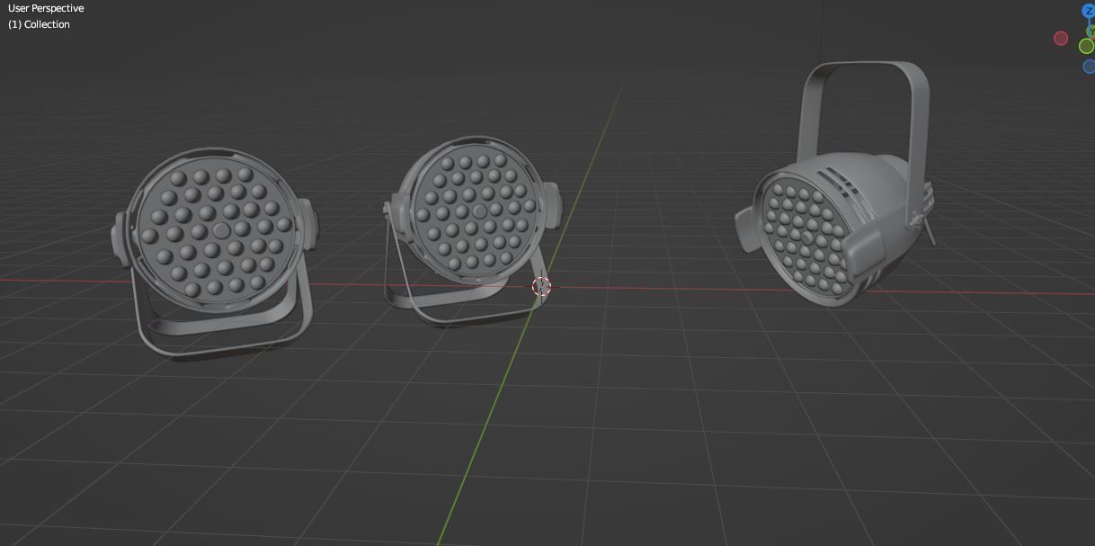 Strobe stage Light 3D model_2