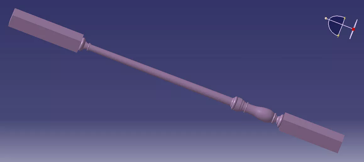 Baluster STL-file for CNC mashine L 1000 mm 40x40 mm 3D print model