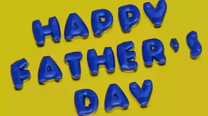 3D Happy Fathes Day-Inflated Balloon Animation 3D model