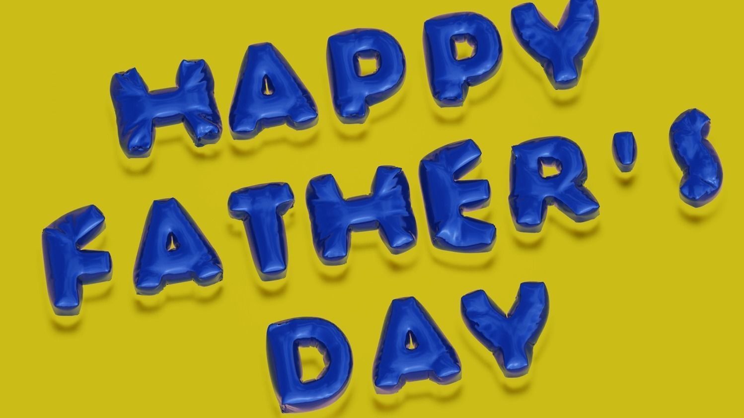 3D Happy Fathes Day-Inflated Balloon Animation 3D model_1