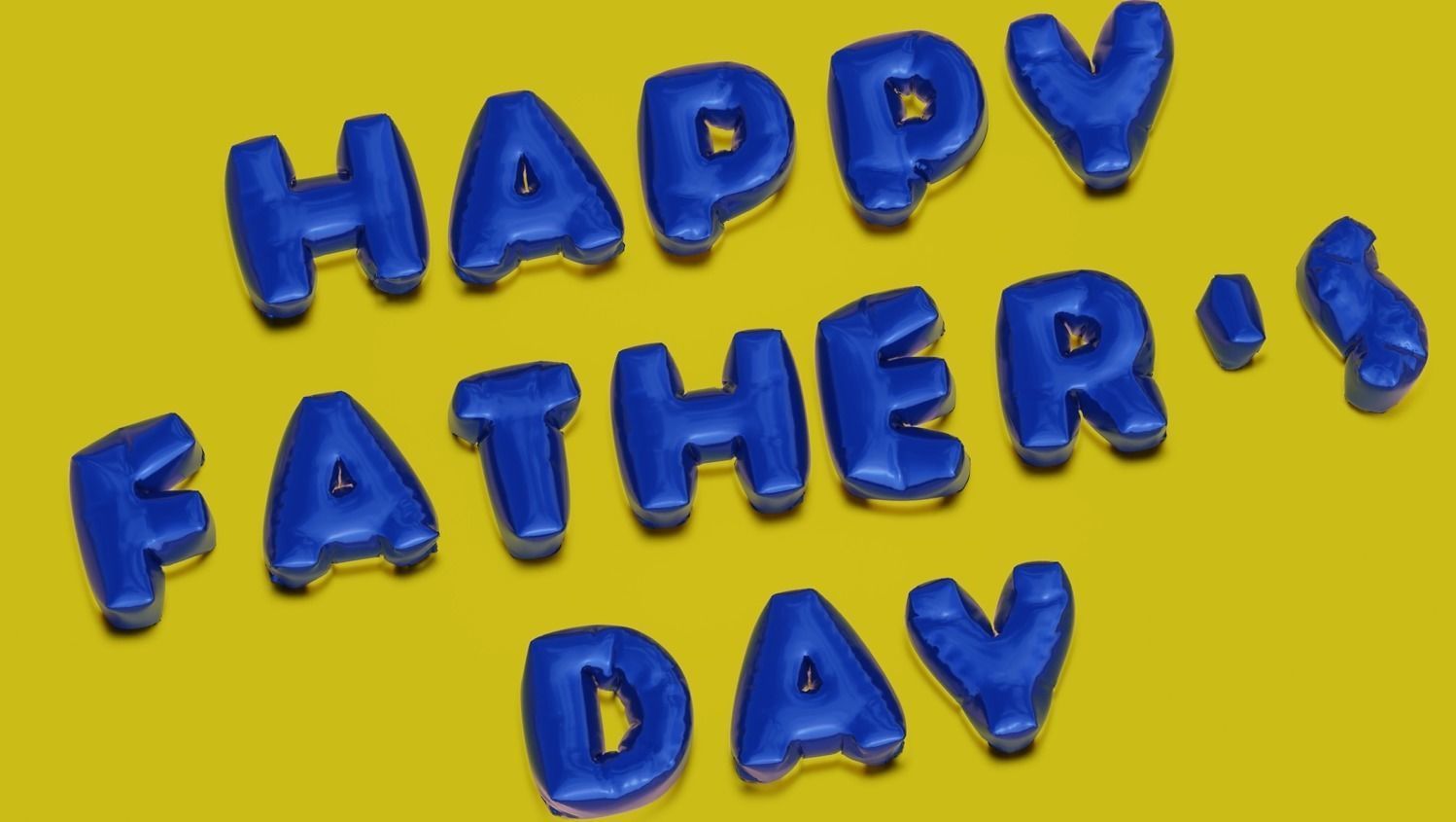 3D Happy Fathes Day-Inflated Balloon Animation 3D model_2