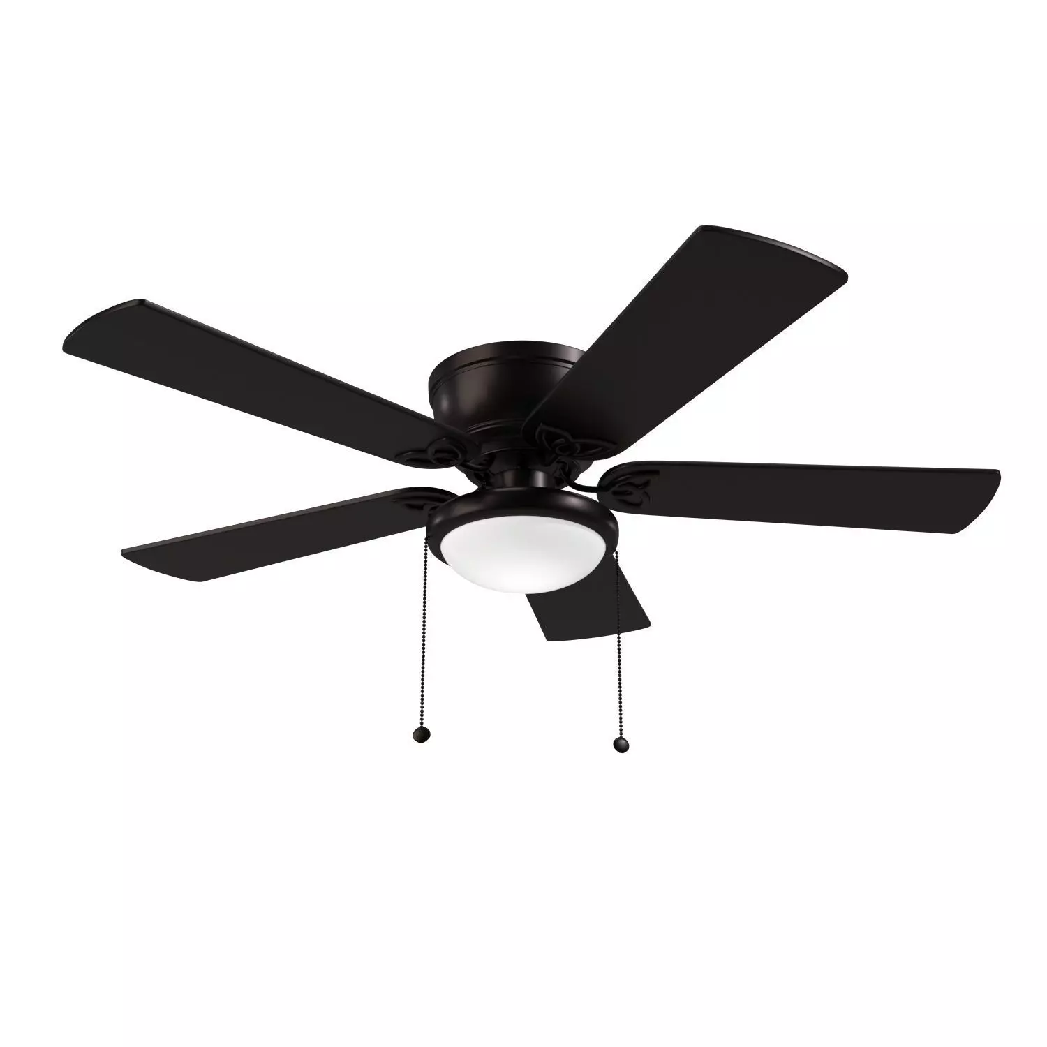 52 inch Benton Matte Black Pull Chain Ceiling Fan 3D model_0