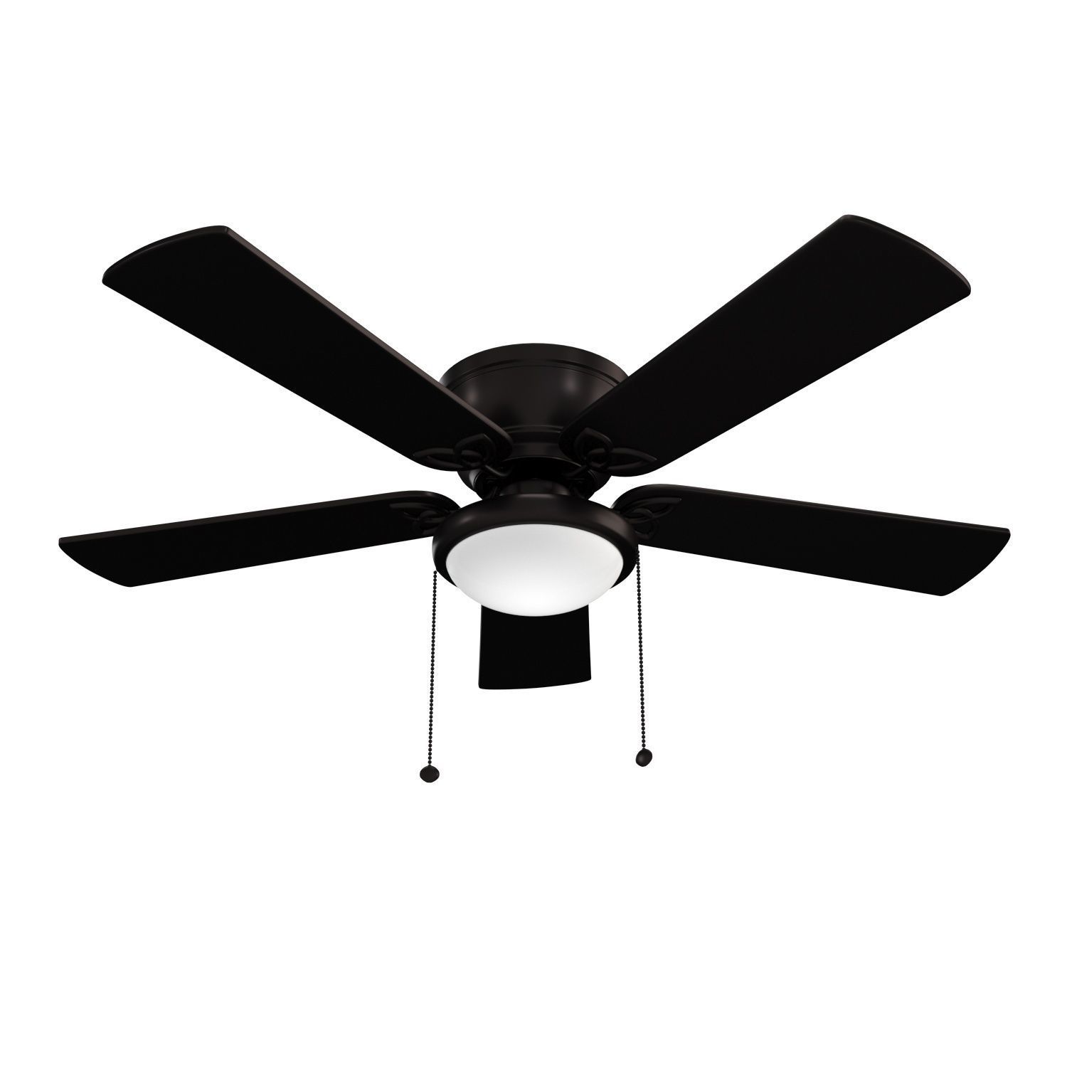 52 inch Benton Matte Black Pull Chain Ceiling Fan 3D model_2