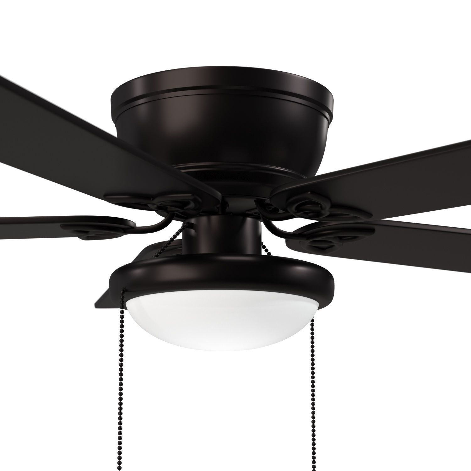 52 inch Benton Matte Black Pull Chain Ceiling Fan 3D model_3