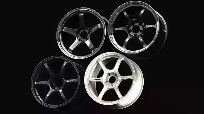 Yokohama Advan Wheels Package 3D Model Collection