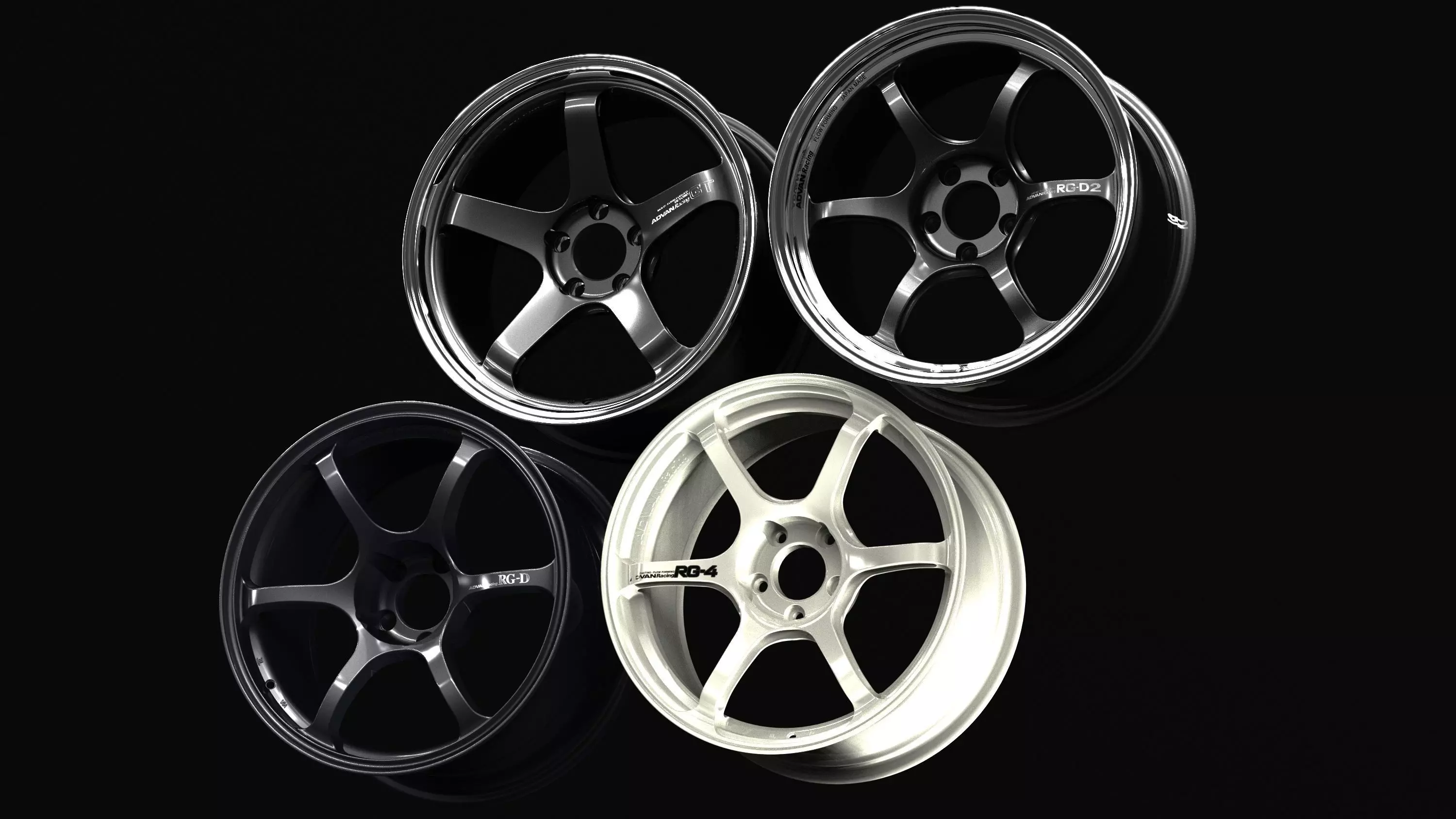 Yokohama Advan Wheels Package 3D Model Collection