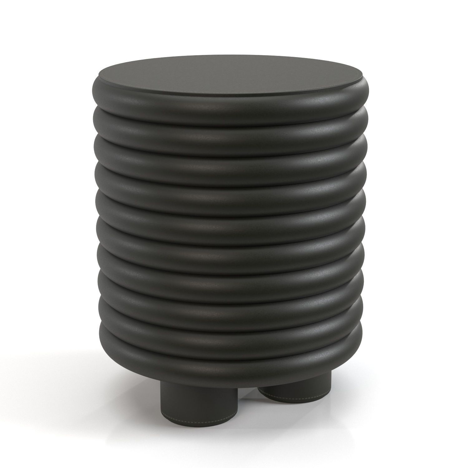 Giobagnara Scala Leather Stool Round PBR 3D model_1