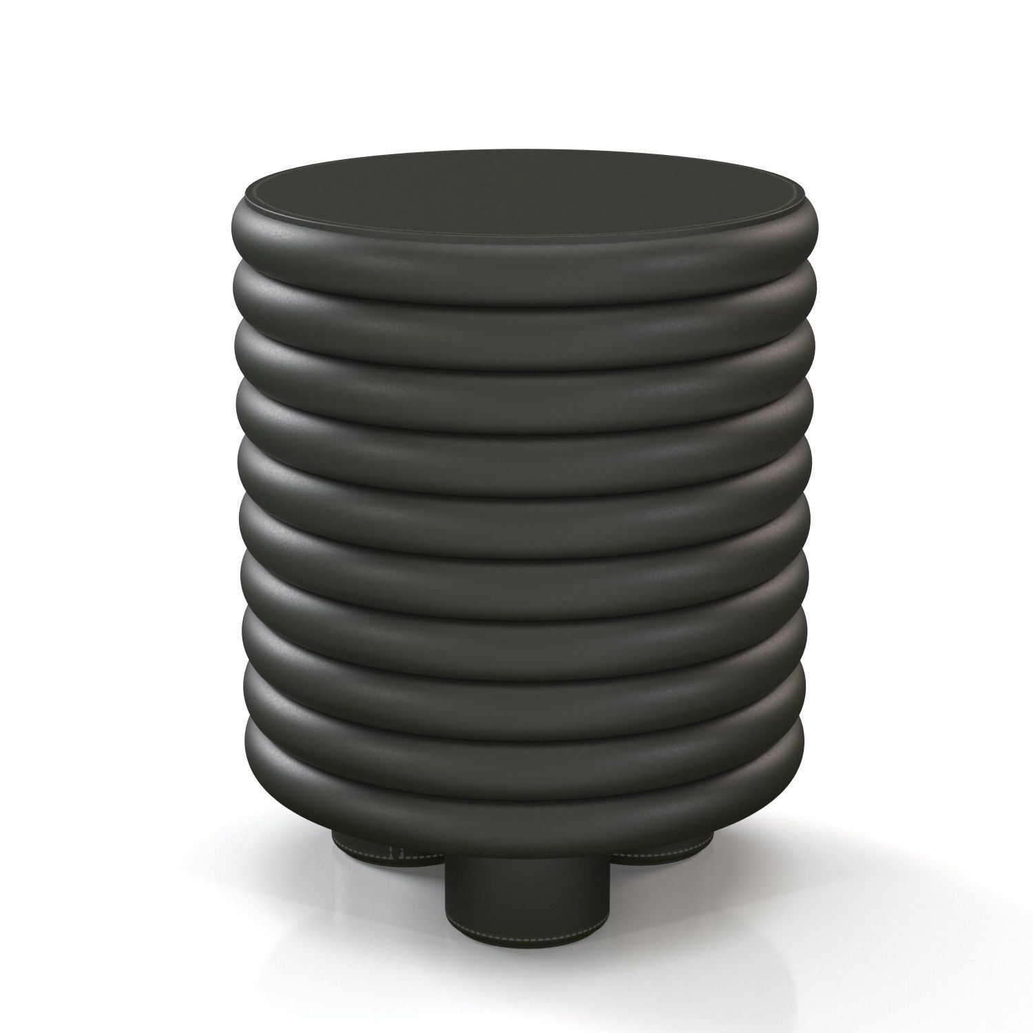 Giobagnara Scala Leather Stool Round PBR 3D model_2