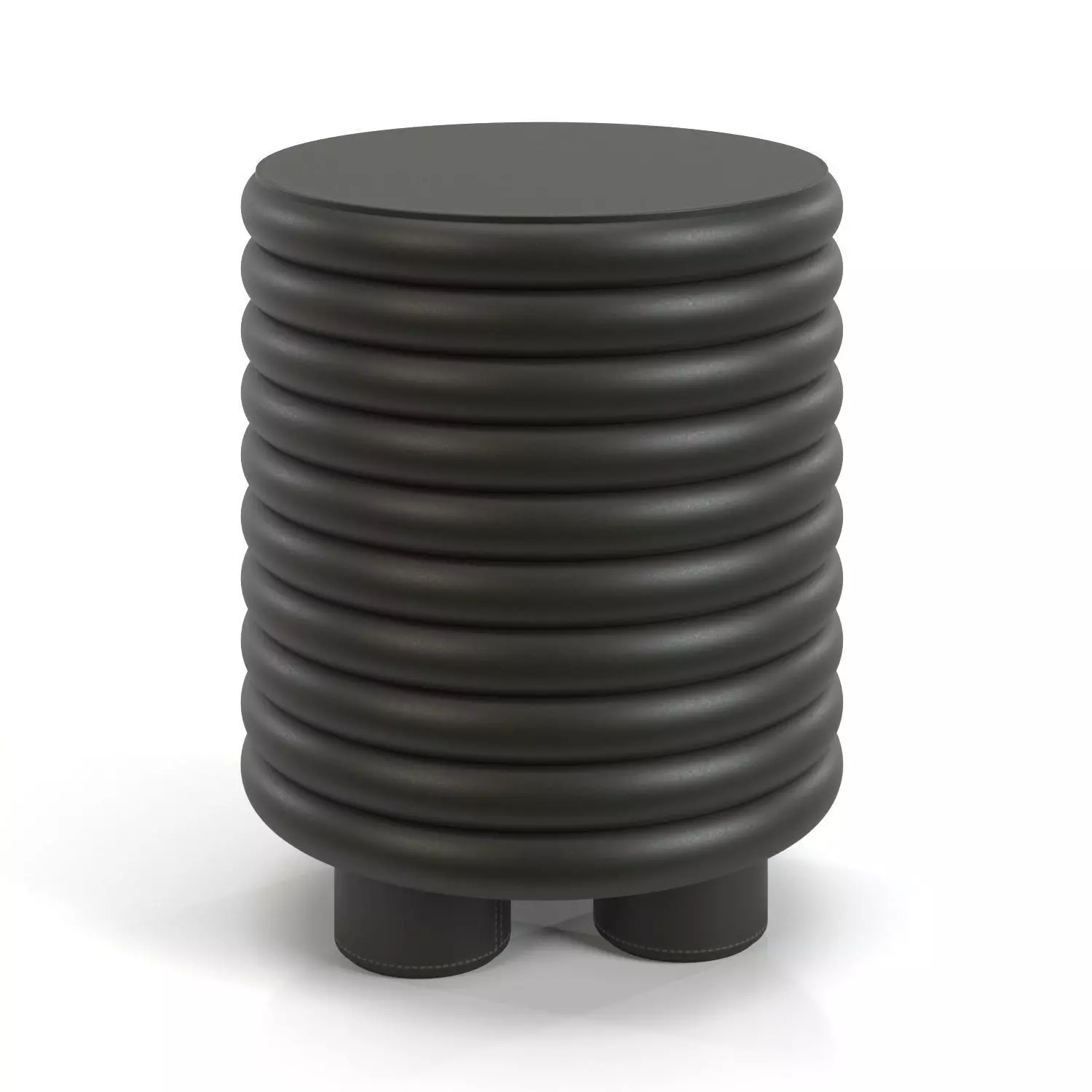 Giobagnara Scala Leather Stool Round PBR 3D model_0