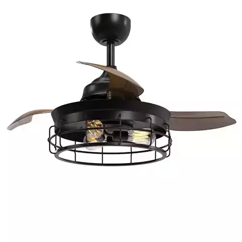 Industrial 36 inch Black 3 blade Ceiling Fan PBR