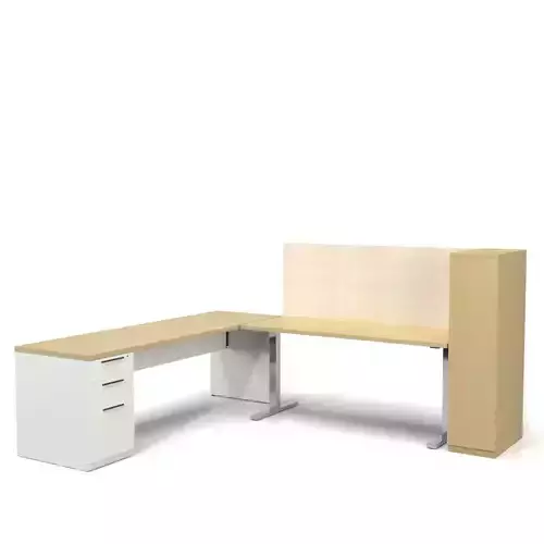 L Shape Adjustable Office Desk And Table PBR