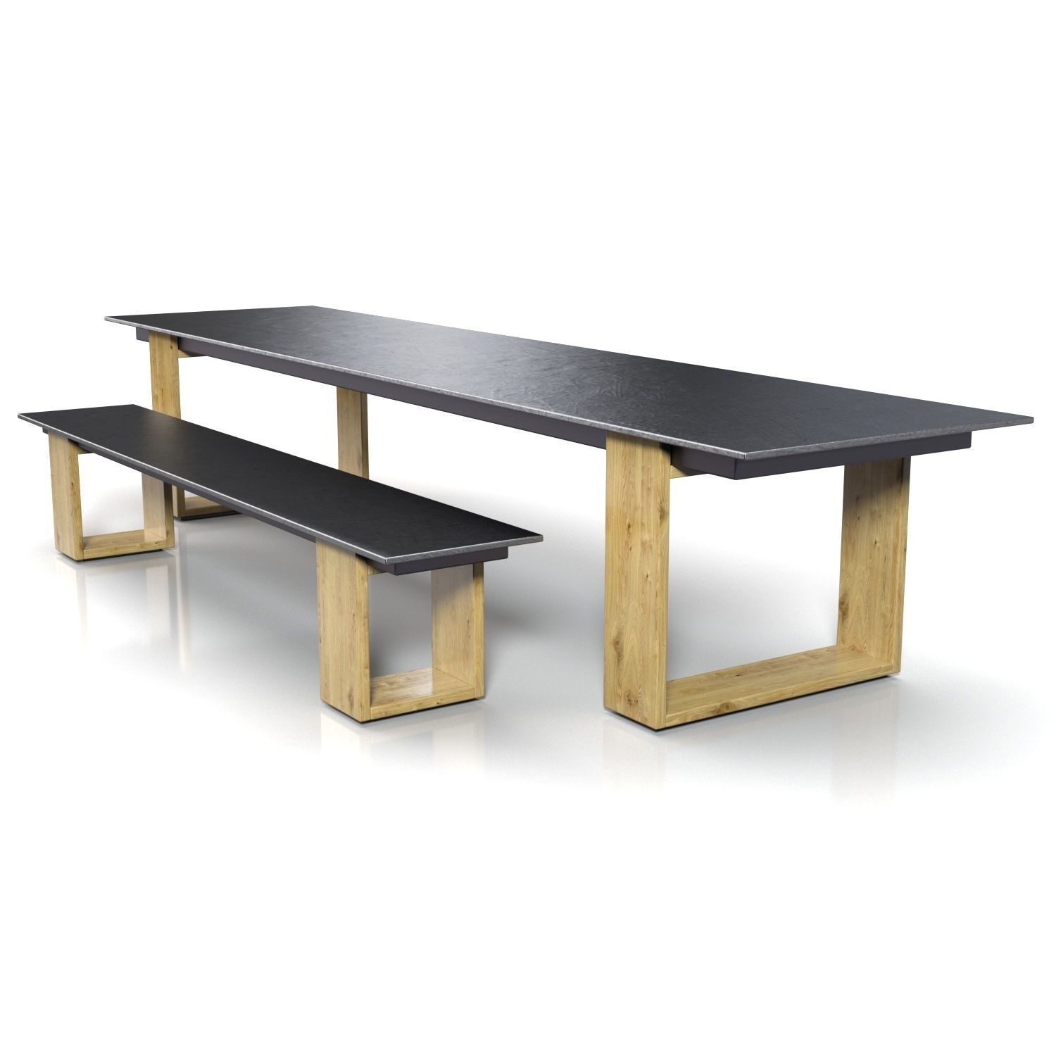Mamagreen Aiko DINING Table WITH Bench 3D model_4
