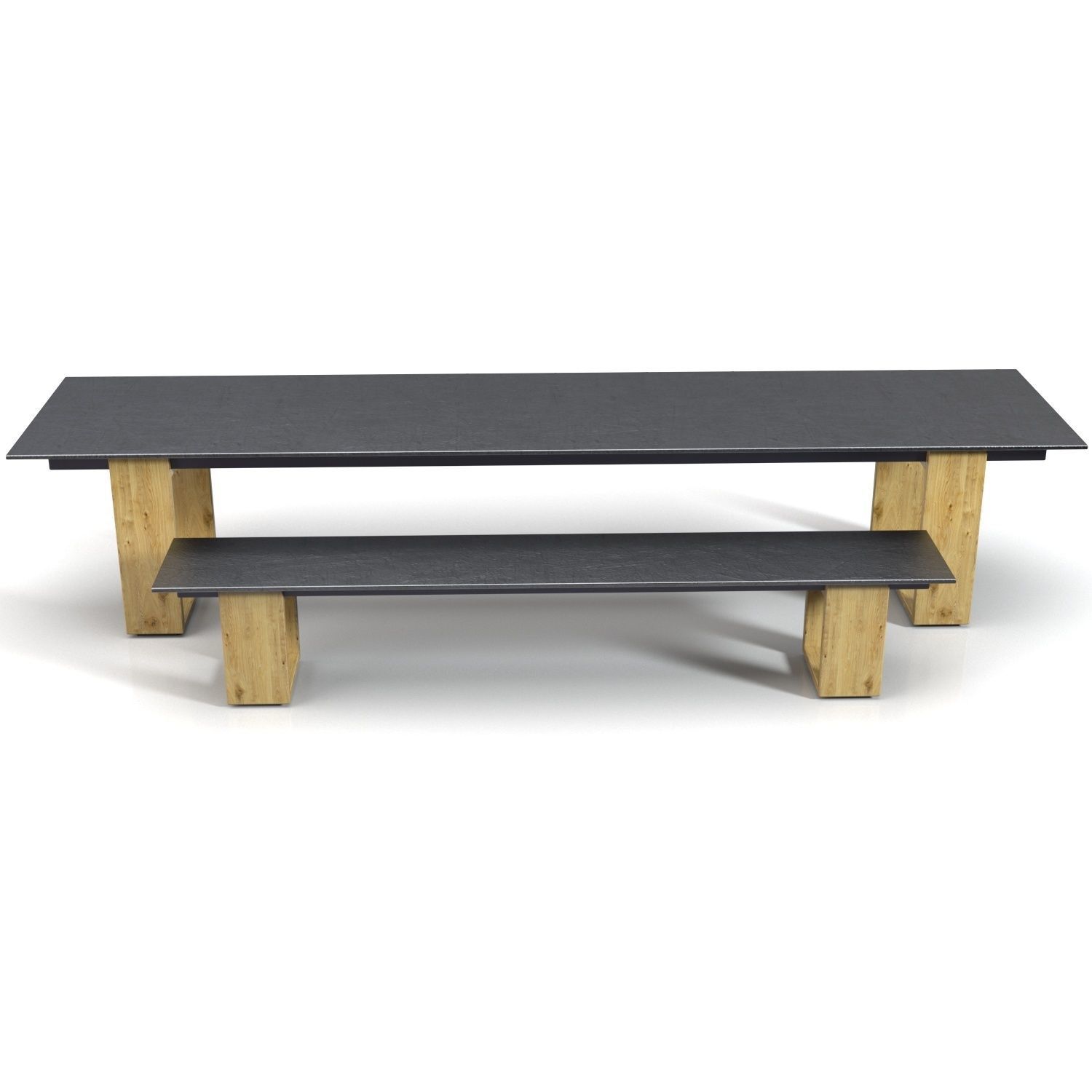 Mamagreen Aiko DINING Table WITH Bench 3D model_2